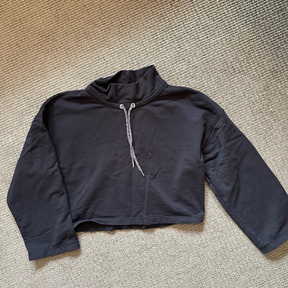 Something Navy Funnel Neck Sweatshirt with Drawstring